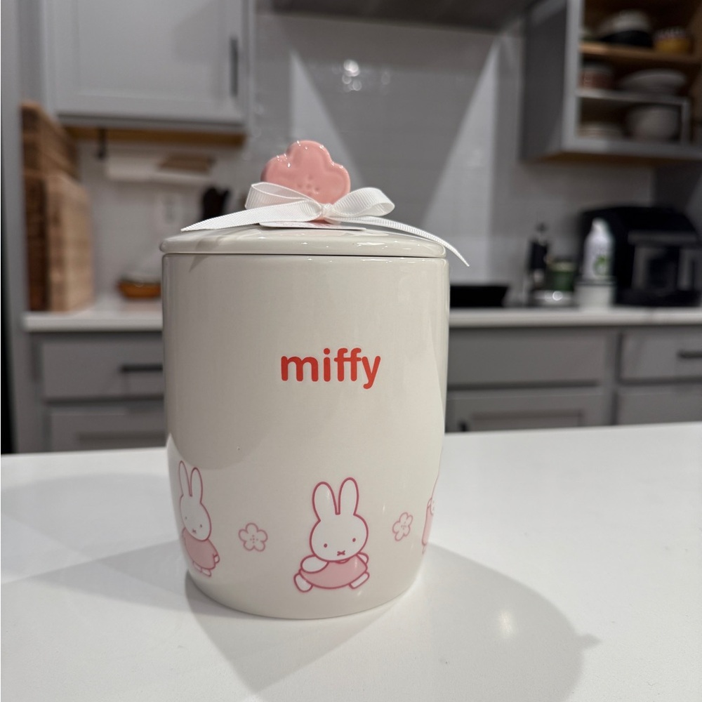 NEW Miffy Pink Sakura Ceramic Cookie Jar with Lid